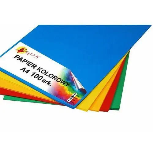 Mazak Papier kolorowy a4 100 arkuszy 5 kolorów mix intensywny