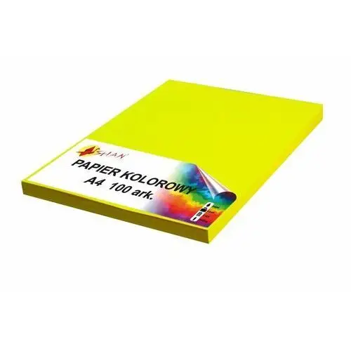 Mazak Papier kolorowy a4 80g żółty fluo neon 100 arkuszy