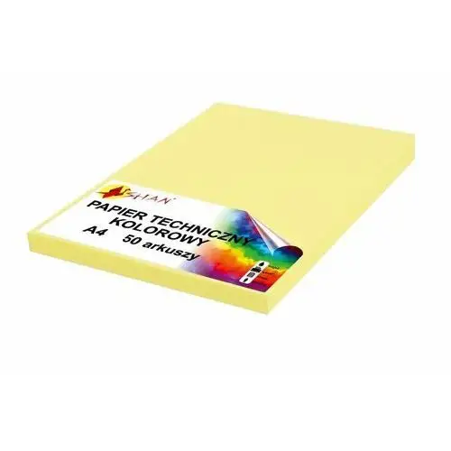 Papier techniczny A4 160g żółty pastel 50 arkuszy