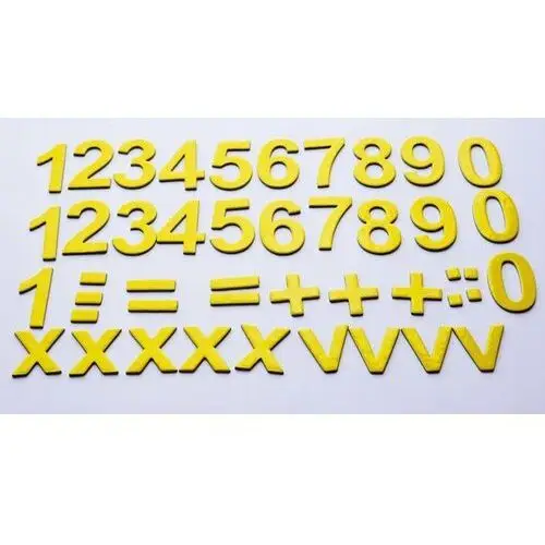 Cyferki magnetyczne - kolor żółty- 41 elementów Media mag