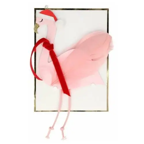 świąteczna kartka okolicznościowa - jolly flamingo Meri meri