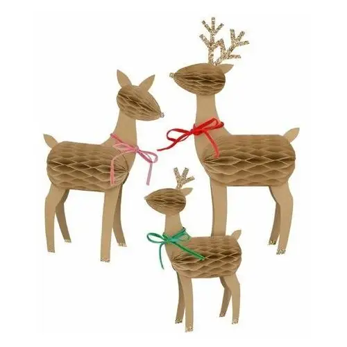 Meri Meri - Zestaw dekoracyjny z bibuły - Christmas, Reindeer Family