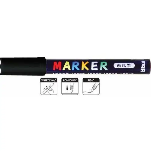 M&G, Marker akrylowy 1-2 mm, czarny