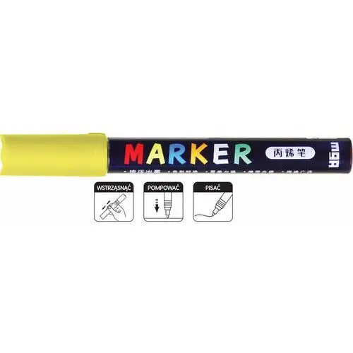 M&G, Marker akrylowy 1-2 mm, jasnożółty