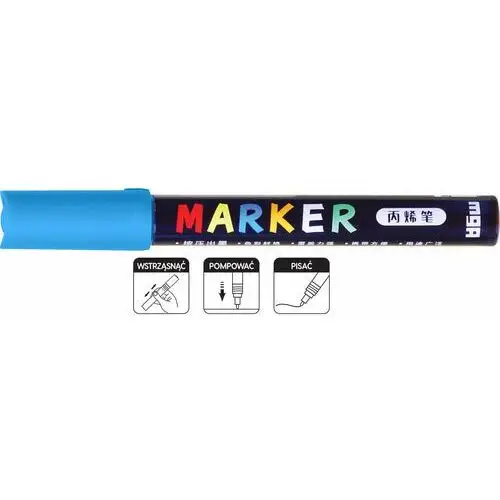 M&G, Marker akrylowy 1-2 mm, niebieski
