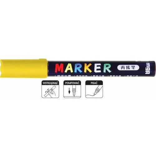M&G, Marker akrylowy 1-2 mm, żółty