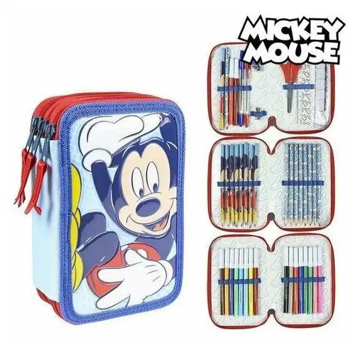 Mickey mouse Piórnik potrójny giotto niebieski (43 pcs)