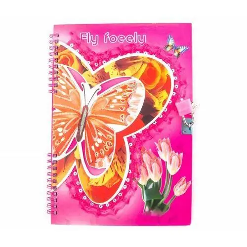 Midex Duży notes zamykany pamiętnik motyl różne kolory