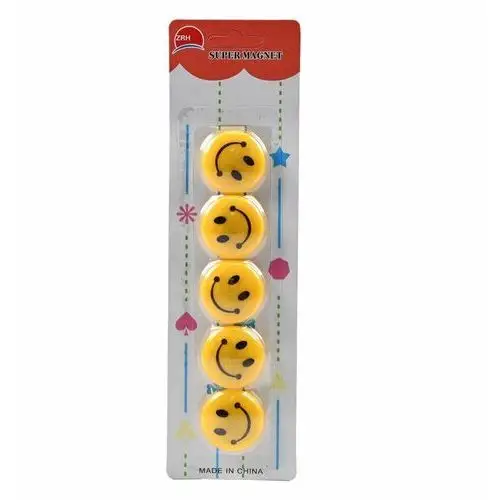 Midex Emotki buźki żółte magnesy na lodówkę zestaw magnesów 5szt