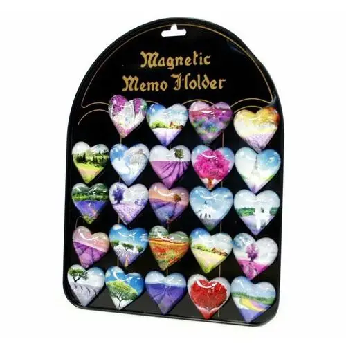 Magnes na lodówkę szklany serce różne wzory Midex