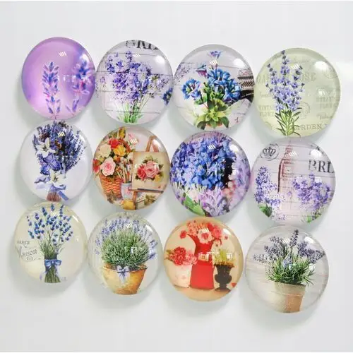 Magnesy na lodówkę do tablic szklane lawenda kwiat
