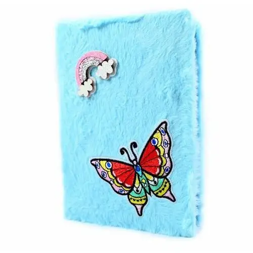 Midex Niebieski włochaty pamiętnik notes zeszyt motylek