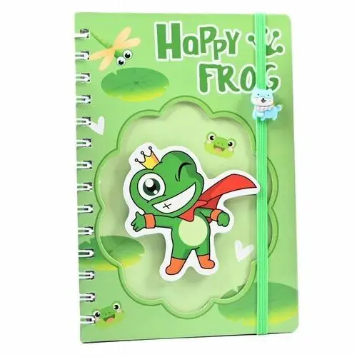 Midex Zeszyt żaba notes kołowy dla dzieci pamiętnik żabka różne kolory