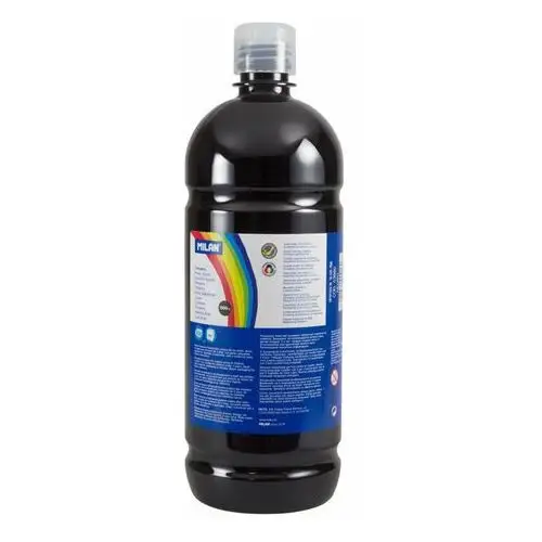 Farba tempera, butelka 1000 ml, czarna Milan