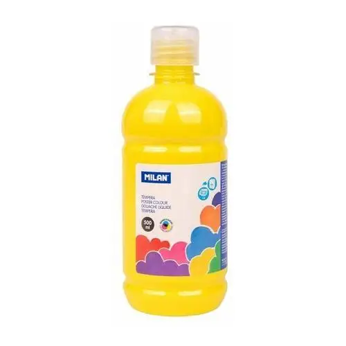 Farba tempera, butelka 500 ml, żółta Milan