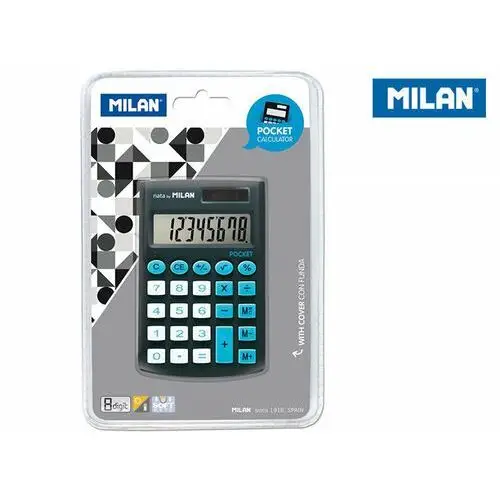 Kalkulator kieszonkowy, czarny, Milan