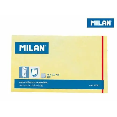 Karteczki samoprzylepne Milan 125x76 mm żółte, 100 sztuk - MILAN