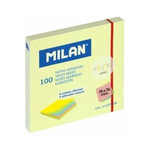 Milan Karteczki samoprzylepne pastel 76x76, mix 4 kolory, op. 100 szt