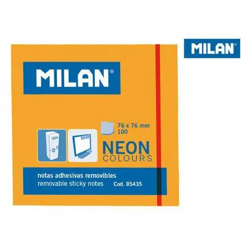 Milan Karteczki samoprzylepne, pomarańczowe neonowe