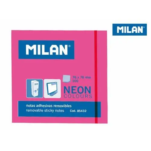 Milan Karteczki samoprzylepne, różowe neonowe