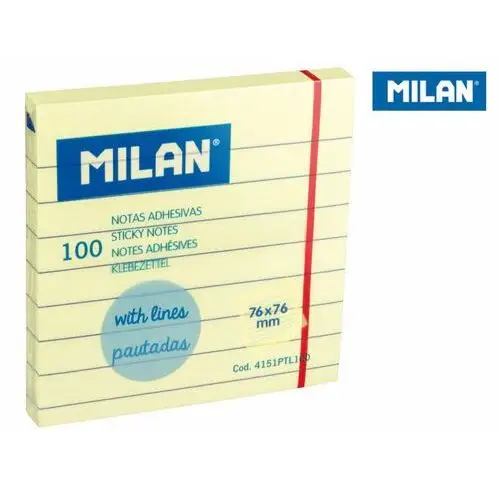 Milan Karteczki samoprzylepne w linię, 76x76 mm