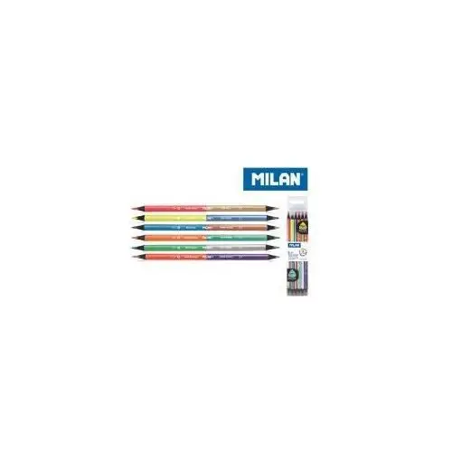 Milan kredki podwójne bicolor fluo/metalizowane 12 kolorów