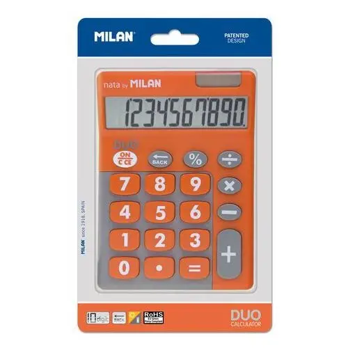 Kalkulator 10 poz. touch duo pomarańcz Milan polska