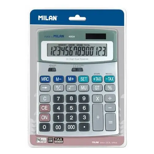 Milan polska Kalkulator 14 pozycji, funkcja tax na