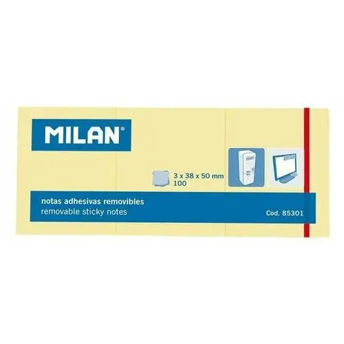 Milan polska Karteczki samoprzylepne 40x50mm milan 3 bloczki