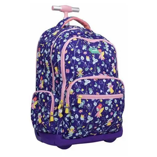 Plecak szkolny dla dziewczynki fioletowy Milan Fairy Tale wróżki trzykomorowy na kółkach