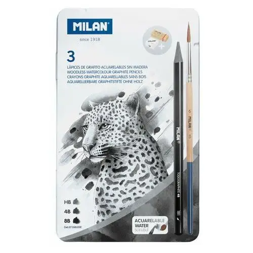 Milan polska Zestaw 3 ołówków bezdrzewnych+akcesoria