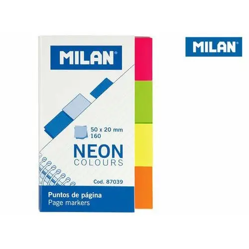 Milan Zakładki indeksujące, neonowe, 160 sztuk