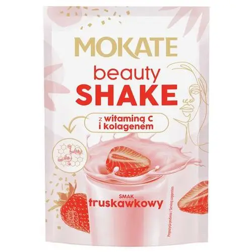 Mokate Beauty shake truskawkowy z witaminą c i kolagenem 54g collagen