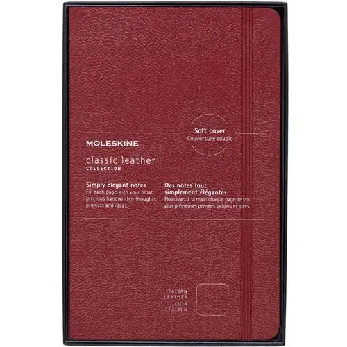 Moleskine Notes classic edycja limitowana, miękka oprawa skórzana l (13x21 cm) w linie, czerwony