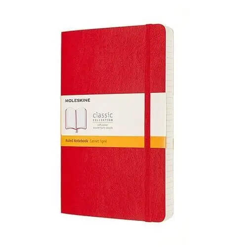 Moleskine Notes classic l (13x21 cm), w linie, miękka oprawa, scarlet red, 400 stron, czerwony