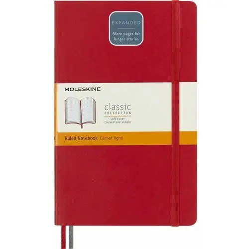 Moleskine Notes classic l (13x21 cm) w linię, miękka oprawa, scarlet red, 400 stron