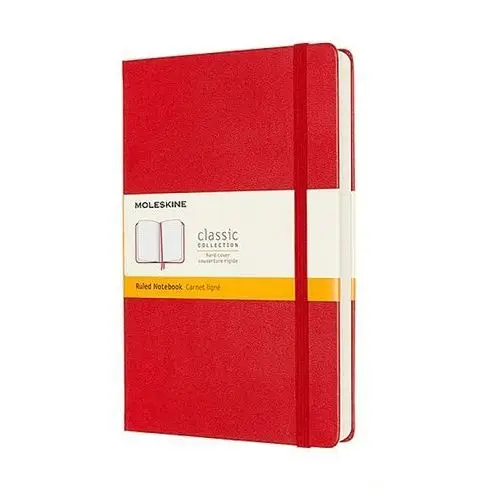 Notes classic l (13x21 cm), w linie, twarda oprawa, scarlet red, 400 stron, czerwony Moleskine