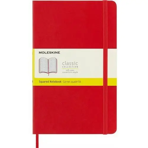 Moleskine Notes classic l, 13x21cm, w kratkę, miękka oprawa, 192 strony, czerwony