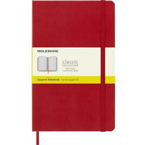 Moleskine Notes classic l (13x21cm) w kratkę, twarda oprawa, czerwony