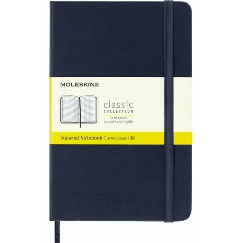 Notes Moleskine Classic M (11,5x18 cm) w kratkę, twarda oprawa, granatowy, 208 stron