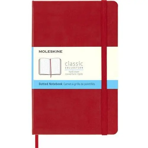 Notes Moleskine Classic M (11,5x18 cm) w kropki, twarda oprawa, czerwony, 208 stron