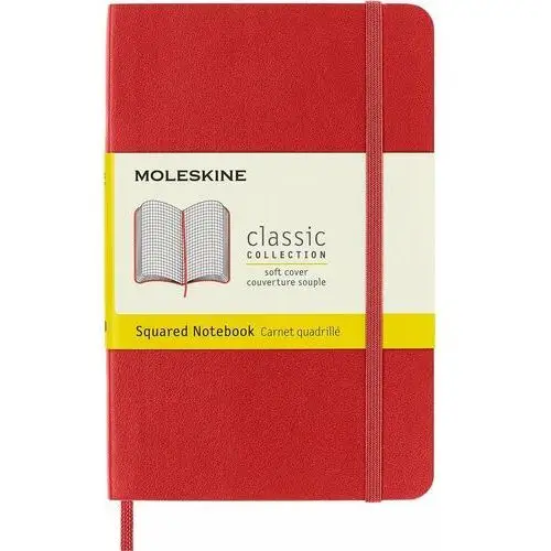 Moleskine Notes classic p (9x14cm) w kratkę, miękka oprawa, czerwony
