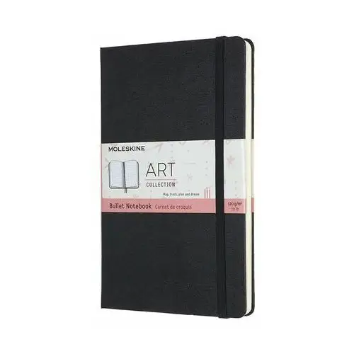 NOTES MOLESKINE L (13X21CM) ART BULLET W KROPKI, TWARDA OPRAWA, CZARNY, 160 STR