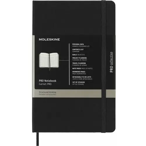 Moleskine Notes professional l (13x21 cm), czarna twarda oprawa, 240 stron