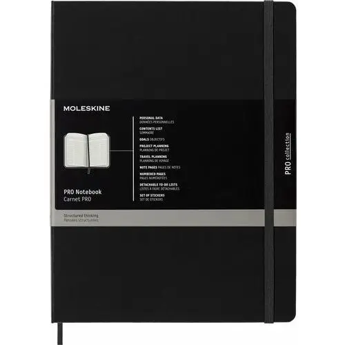 Notes Moleskine PROFESSIONAL XL (19x25 cm), czarna twarda oprawa, 192 strony