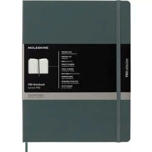 Notes Moleskine PROFESSIONAL XL (19x25 cm), forest green, twarda oprawa, 192 strony