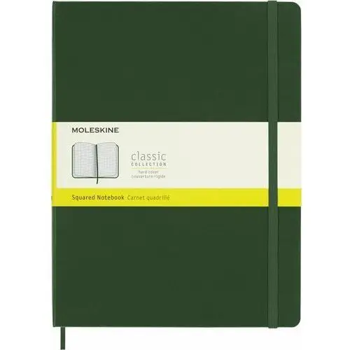 Notes Moleskine XL (19x25cm) w kratkę, twarda oprawa, myrtle green, 192 stron