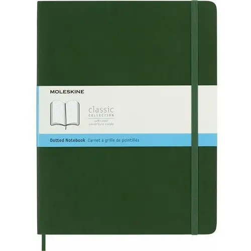 Notes Moleskine XL (19x25cm) w kropki, miękka oprawa, myrtle green, 192 stron