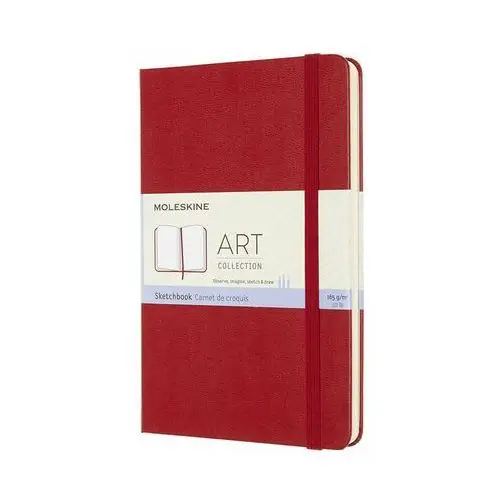 Szkicownik Moleskine M (11,5x18 cm), czerwony, twarda oprawa, 88 stron