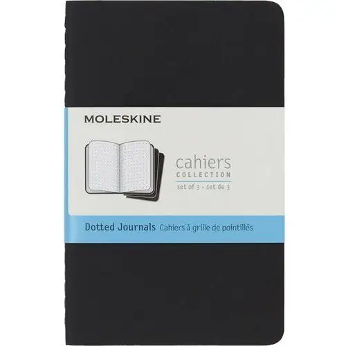 Zestaw 3 zeszytów cahier journals p (9x14cm) w kropki, czarny, 64 strony Moleskine
